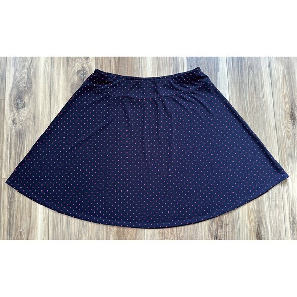 Talbots Navy Blue Red Polka-dot Elastic Waist Skirt 1X - Picture 1 of 7